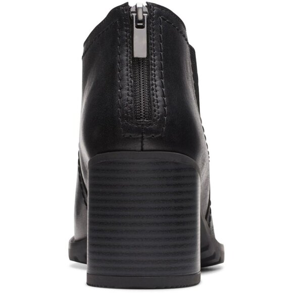 NEW CLARKS Leather Leda Step Heeled Booties black for women 462mn - Picture 5 of 6